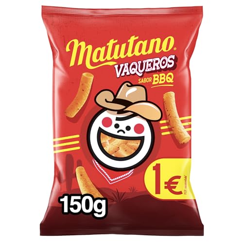 Matutano Vaqueros, Snack con sabor barbacoa, 150 gramos