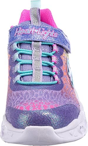 Skechers Kids Girls Flutter Heart Lights-Loves Sneaker, Lavender/Multi, 5 Toddler | Image 2
