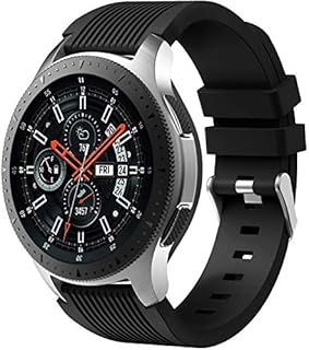 Dirrelo Armband Kompatibel mit Samsung Galaxy Watch 3 45mm/Galaxy Watch 46mm/Huawei GT 2 46mm, 22mm Weiche Silikon Sport Armbänder Ersatz für Samsung Gear S3 Frontier für Herren Damen, Schwarz