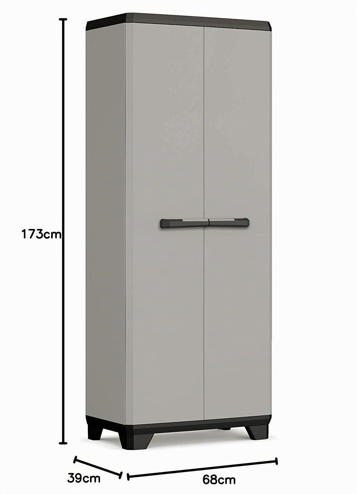 Keter Armadio Planet Alto, 3 ripiani regolabili, Grigio, 68x39x173H cm