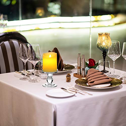 image for OYATON Glass Candle Holders for 3 inches Pillar Candle or 7/8 inch Tap