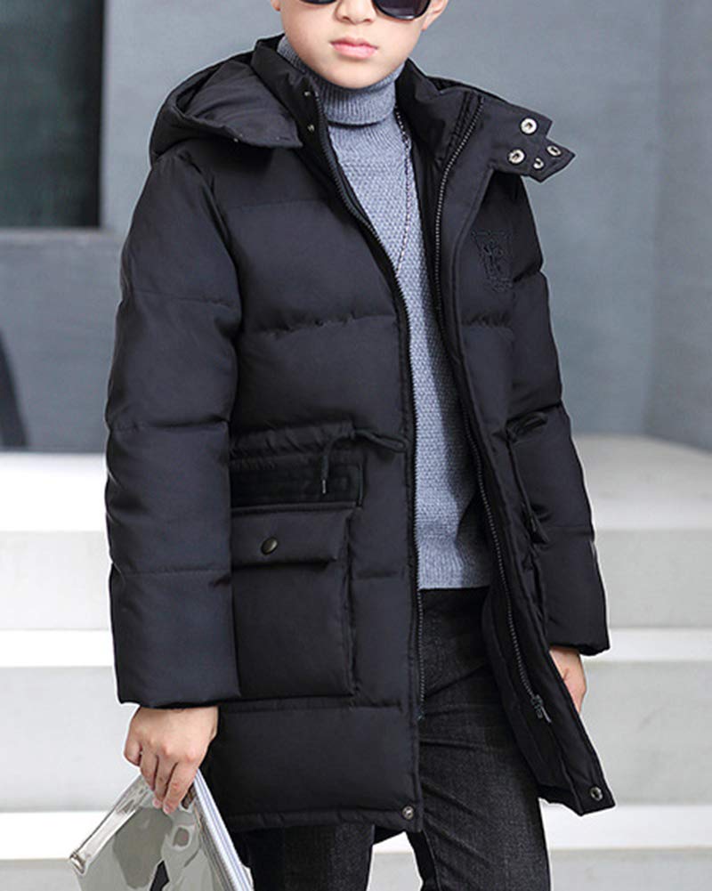 Abrigo Plumas Niño Color Sólido Chaquetas con Capucha Invierno Cazadora Acolchada Impermeable Parka