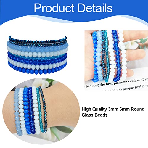 YBMYCM 22-60PCS 8mm Gemstones Beaded Bracelets Round Bead Crystal Bracelets for Women,Elastic Stretch Adjustable Bracelet Unisex4