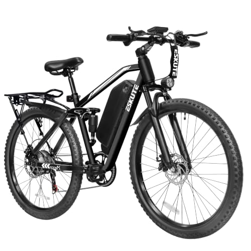 Image of ESKUTE M200F Electric Bike for Adults - 27.5 inch Tire Mountain E-Bike, 1500W Peak Brushless Motor 31+MPH, 48V 20.8Ah Removable Battery, Up to 80 Miles, Step Over Commuter E-MTB, Full Suspensions