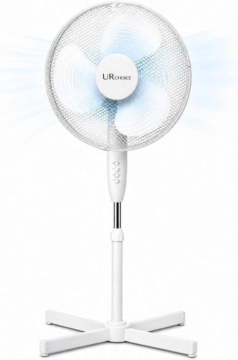 16 Inch White Pedestal Fan