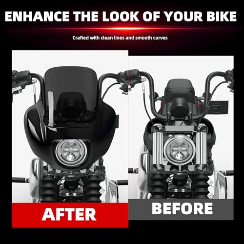 Image of FATECIM Headlight Quarter Fairing with 13 inch Smoke Windshield & Bracket Mount For Harley 2018-2020 2025 Street Bob FXBB, 2021-2024 Street Bob 114 FXBBS, 2020-2024 Softail Standard FXST