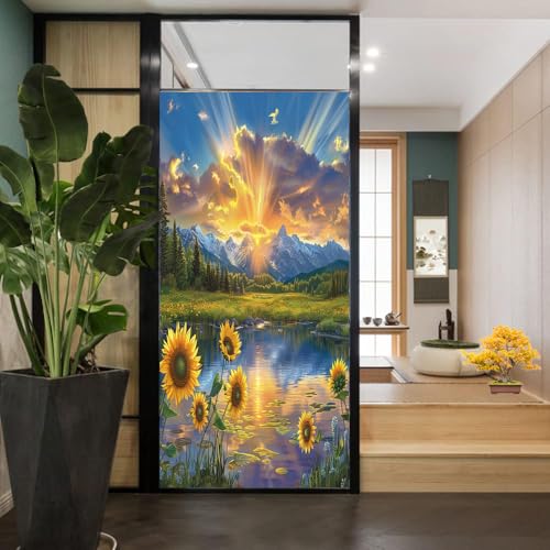Lámina Vinílica para Ventana Privacidad Flores Amarillas 17.7x23.6 in miniatura 5