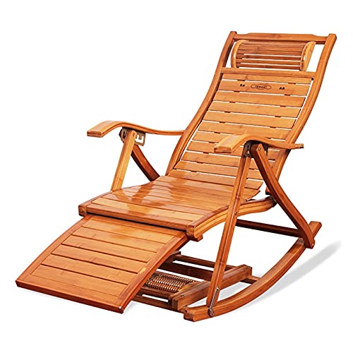 Chaise à bascule ergonomique en bois noble avec grands accoudoirs