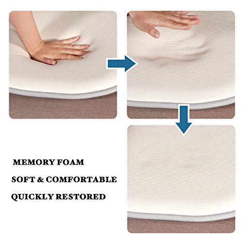 H.VERSAILTEX Chair Cushion Memory Foam Chair Pads with Ties Honeycomb Pattern Nonslip Rubber Back Rounded Square 16