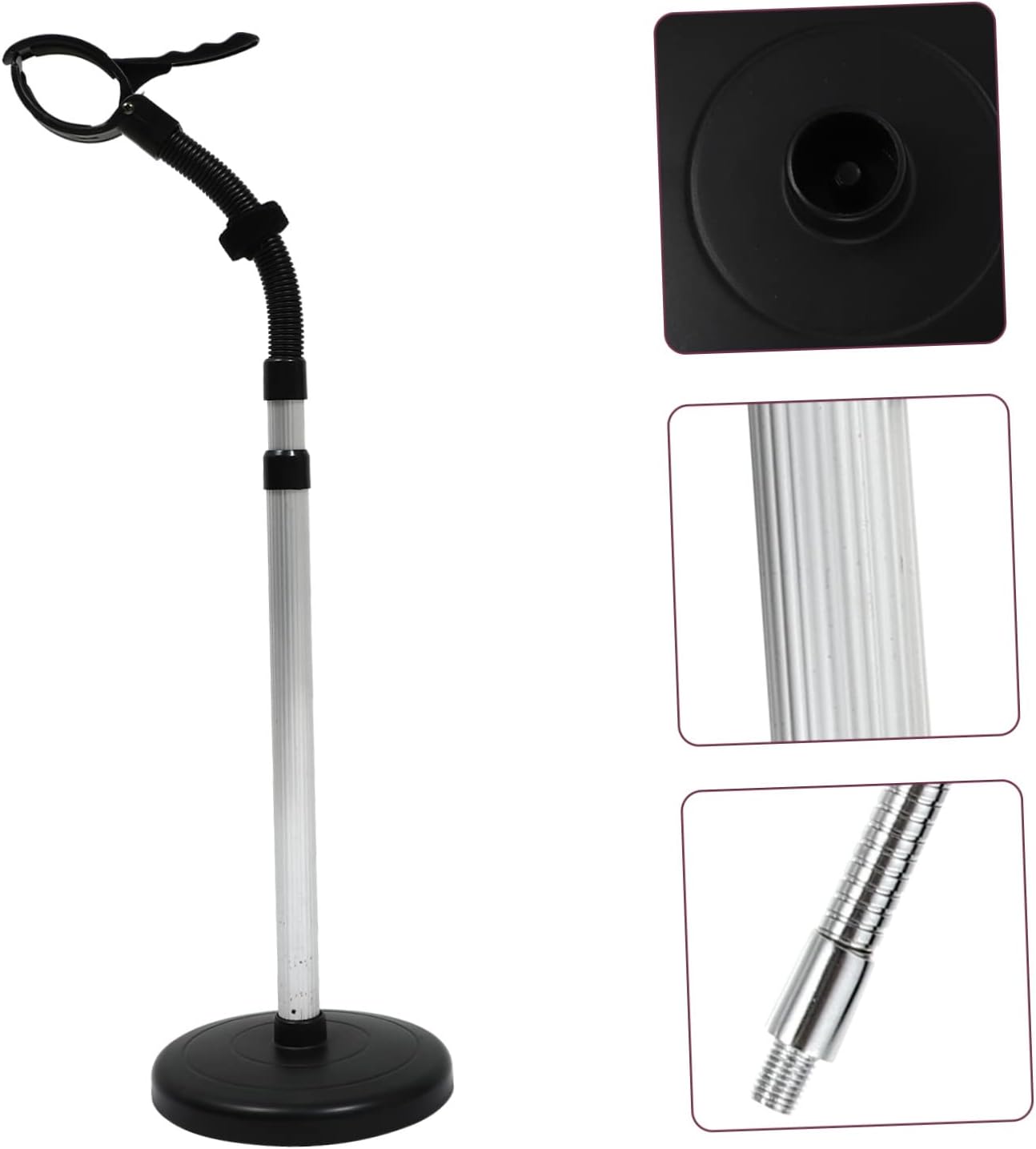 1pc Adjustable Hair Dryer Stand for Pets Convenient Hands Dryer Holder Rotation and Stylish Black Design
