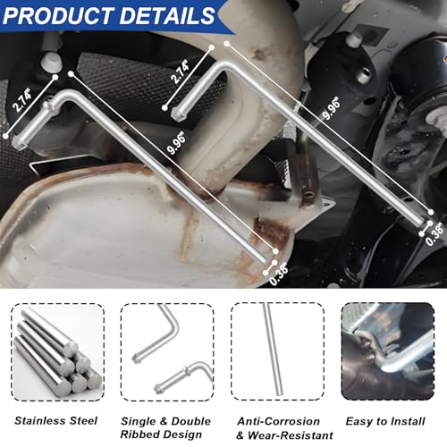 Image of 6Pcs 304 Universal Exhaust Hanger Rods, 10 inch Long Stainless Steel Exhaust Hanger