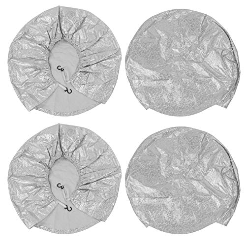 Image of Set of 4 Tire Covers, RV Wheel Covers Aluminum Film Anti? Tyre Protector Sun Rain Snow Protector for Car Truck SUV RVs(27 29 feet) Tire Cover Wheel Bag Spare Covers