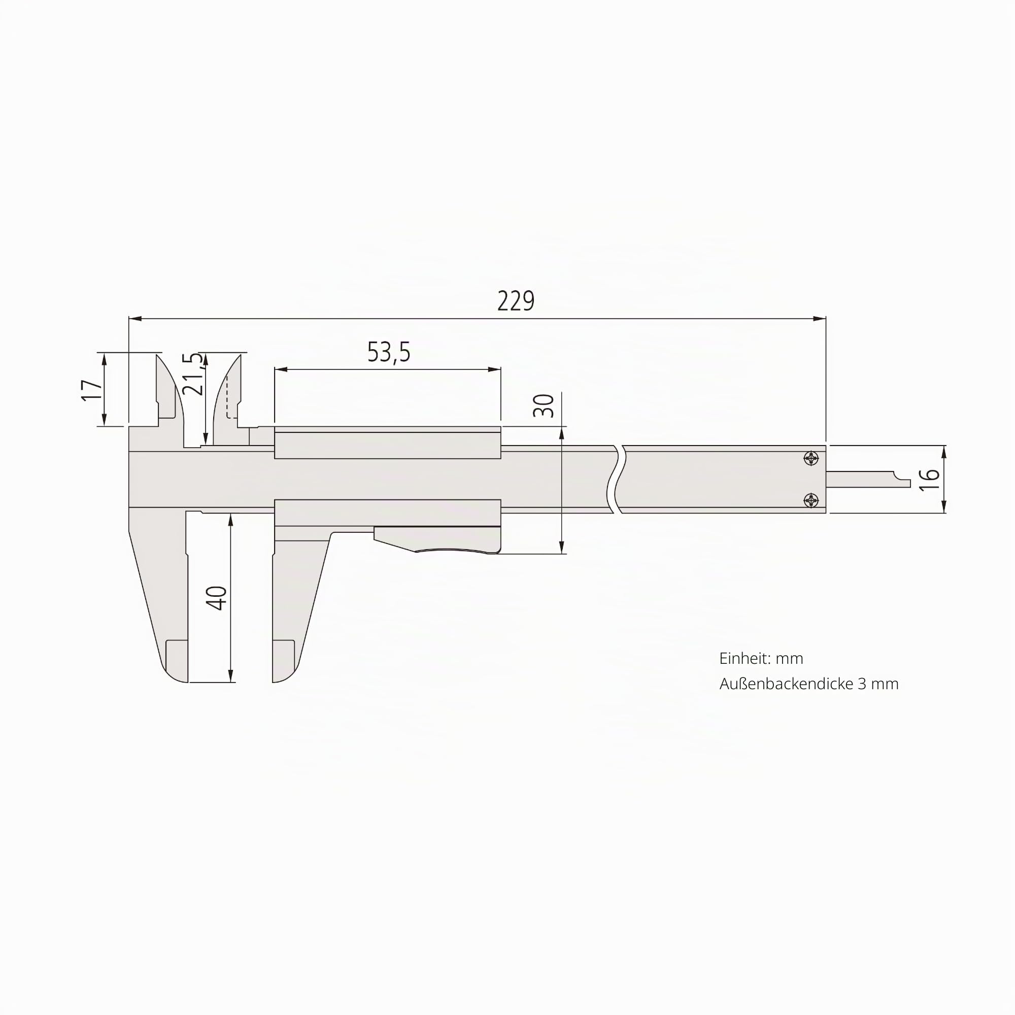 MITUTOYO Präzision-Messschieber mit Momentklemmung DIN 862 0-150 mm, 1 Stück, 531-122 | 0,02 mm / .001 in, Klemmeinrichtung, Metrisch/Zoll, robust