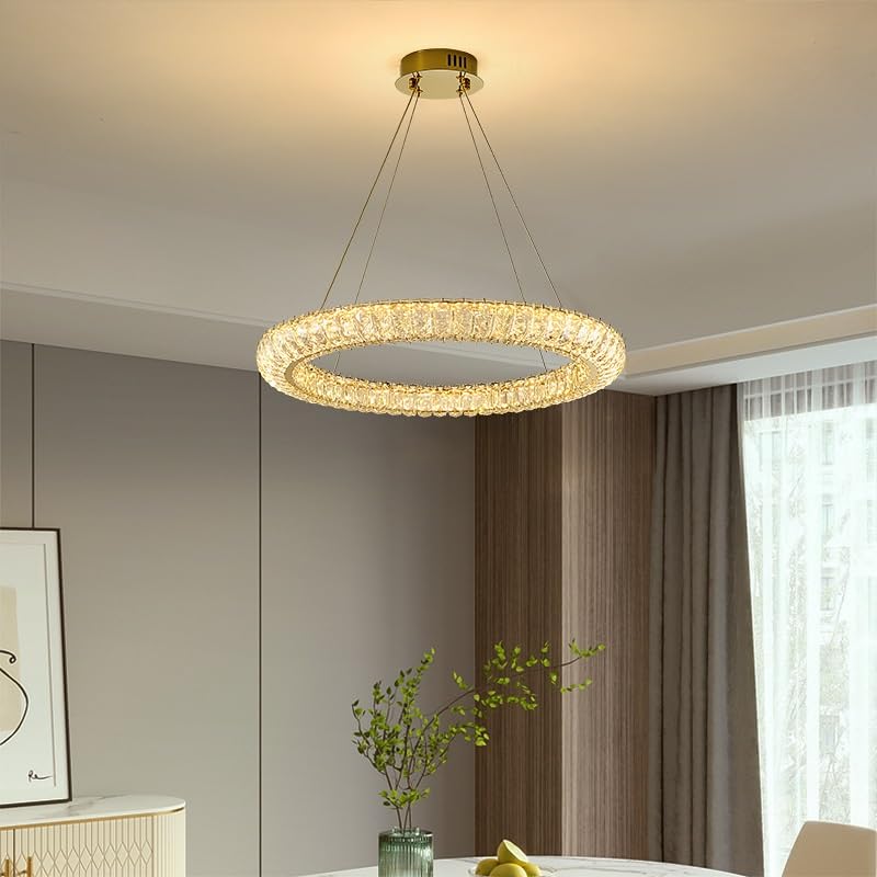 Lustre à intensité variable tricolore LED pour hôtel et grand salon moderne - 5