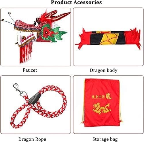 Dragon Ribbon Streamer,Dragon Silk Flowy,Ribbon Streamer Double Sided Fitness Dragon Dance Ribbons Chinese Sports Ribbons Lawns Practice Streamers for Beginners Outdoor Park(B,6m/19.7ft)