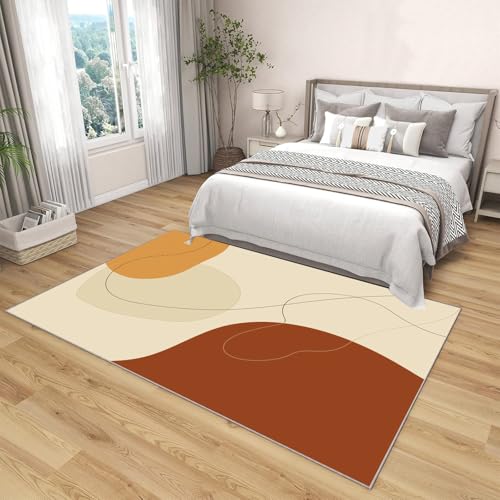 Tapis de salon crème 160x230cm minimaliste lavable - 3