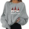 Pull De Noel Femme Renne De pour La Longue Manches Tops Christmas Sweater Pulls Col Rond Sweat-Shirt Hiver Chaud Santa Wapiti Imprimé Assortis à Manches Longues AppropriéEs Ample