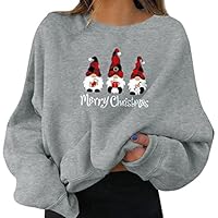 Pull De Noel Femme Renne De pour La Longue Manches Tops Christmas Sweater Pulls Col Rond Sweat-Shirt Hiver Chaud Santa Wapiti Imprimé Assortis à Manches Longues AppropriéEs Ample