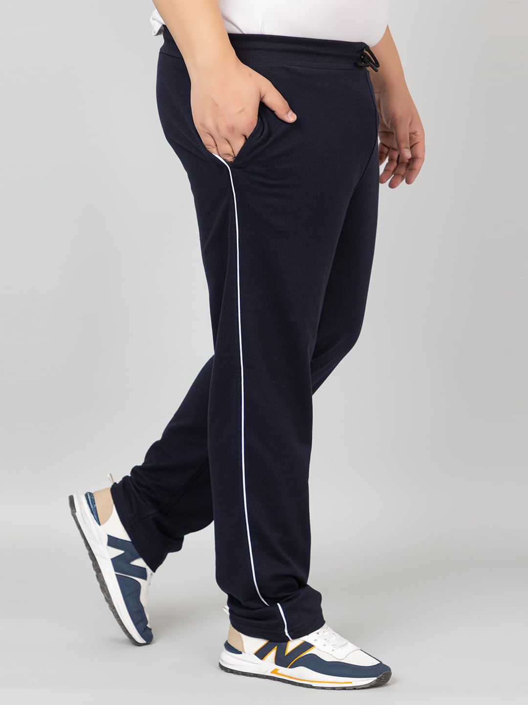 Kepa Men Plus Size Casual Track Pant Gym Workout Lower Navy 1