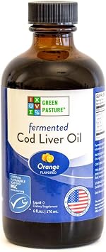 Green Pasture - Fermented Cod Liver Oil Liquid - 6 fl. oz. - Orange
