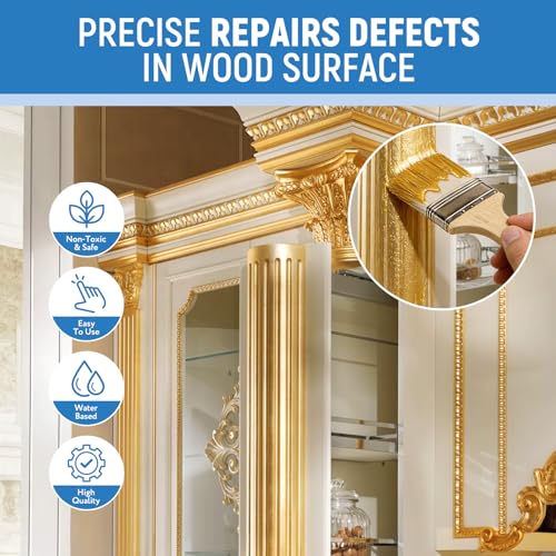 Image of Gold Paints 150ml Metallic Liquid Gold Leaf Paint Rich Golds Paint for Metal, Wood, Canvas, Appliance, Furniture, Clay DIY, & Art Handcrafts Fast Drying Acrylic Metallic Finish Artwork & Home Decor