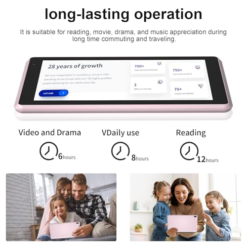 Image of CUPEISI 2025 Android 14 7 Inch Tablet, 4GB RAM+32GB ROM /1TB Expandable, 1.6GHz Quad-Core Processor, 1024 x 600 IPS Touch Screen, 5MP Dual Camera, WiFi, Game, Pink