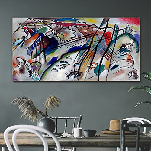 Tableau abstraction Kandinsky 120x60 cm de qualité premium - 2