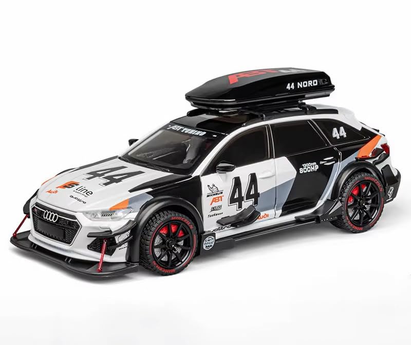 Image of VBE 1:24 Audi RS6 Modified Diecast Metal Pull Back Car with 6 Openable Doors with Sound and Light Toy Decoration car Best Gift Toys for Kids ?Colors as Per Stock?