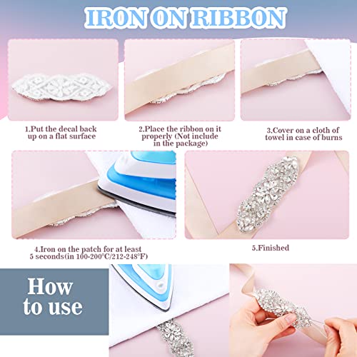 6 Pieces Crystal Rhinestone Applique Silver Wedding Applique Iron On Rhinestone Sash Applique Rhinestone Hair Applique Bridal Rhinestone Hot Fix Embellishments Rhinestone Applique Patches For Dress #TOP3