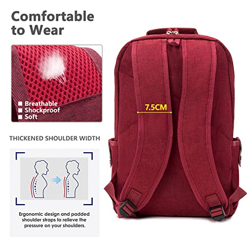 KINGSLONG-Laptop-Backpack-for-Women-156-inch-for-High-School-University-Travel-Work-Waterproof-Red