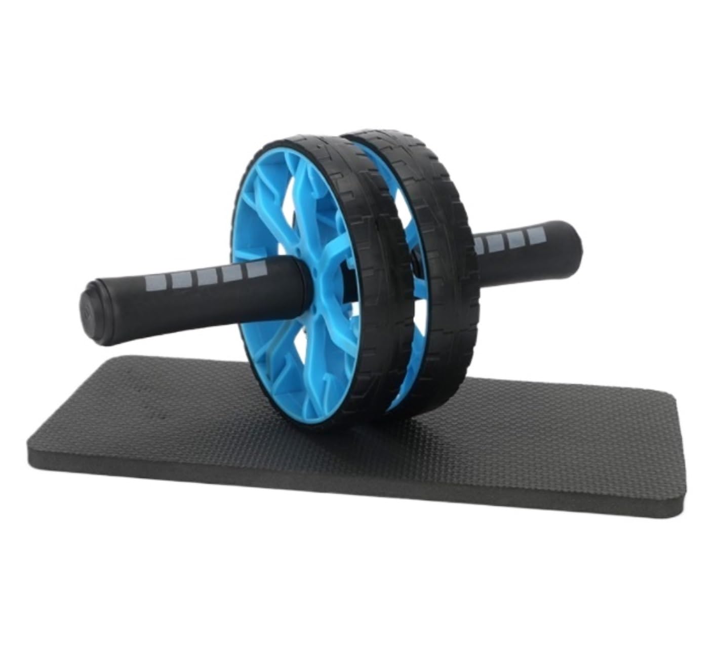 rullo addominale, Ruota addominale con tappetino di protezione, rullo for allenamento, attrezzatura for il fitness, maniglie in acciaio inossidabile(Blue)