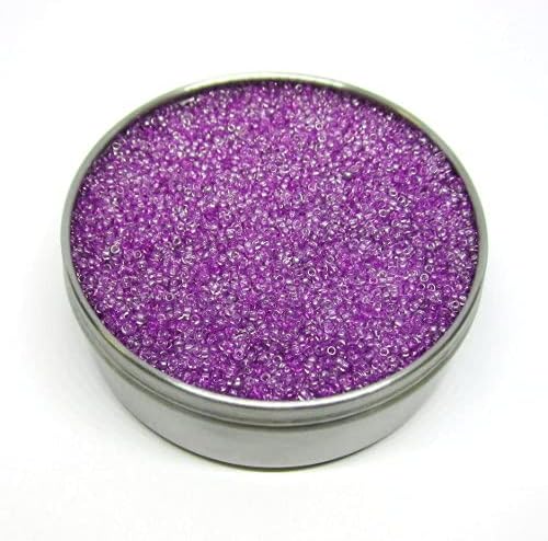 0.71oz Rocailles PRECIOSA Seed Beads 10/0 (Approx. 2.3 mm), Mix of Violet and Silver Metals