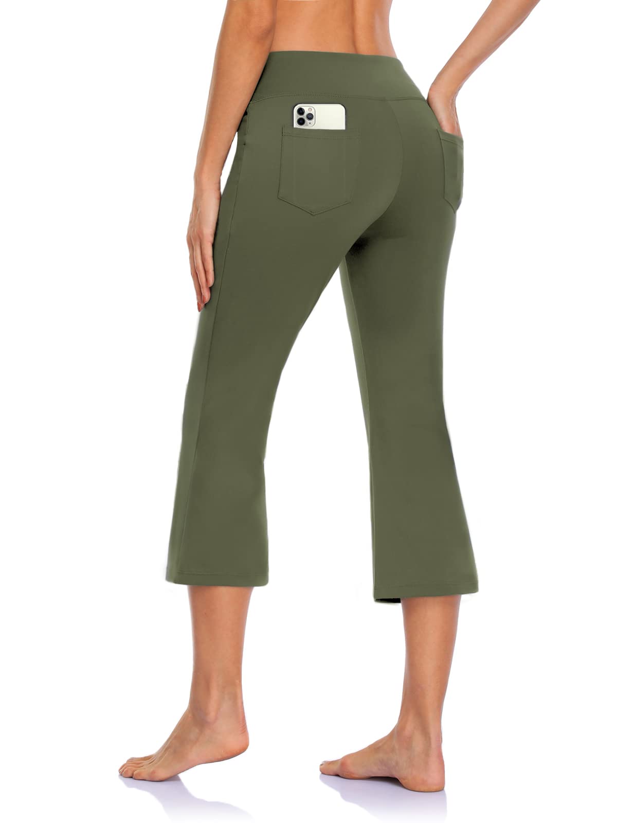 MOVE BEYOND Donna Pantaloni e Pinocchietti Bootleg da Yoga con 4 Tasche a Vita Alta Controllo di Pancia