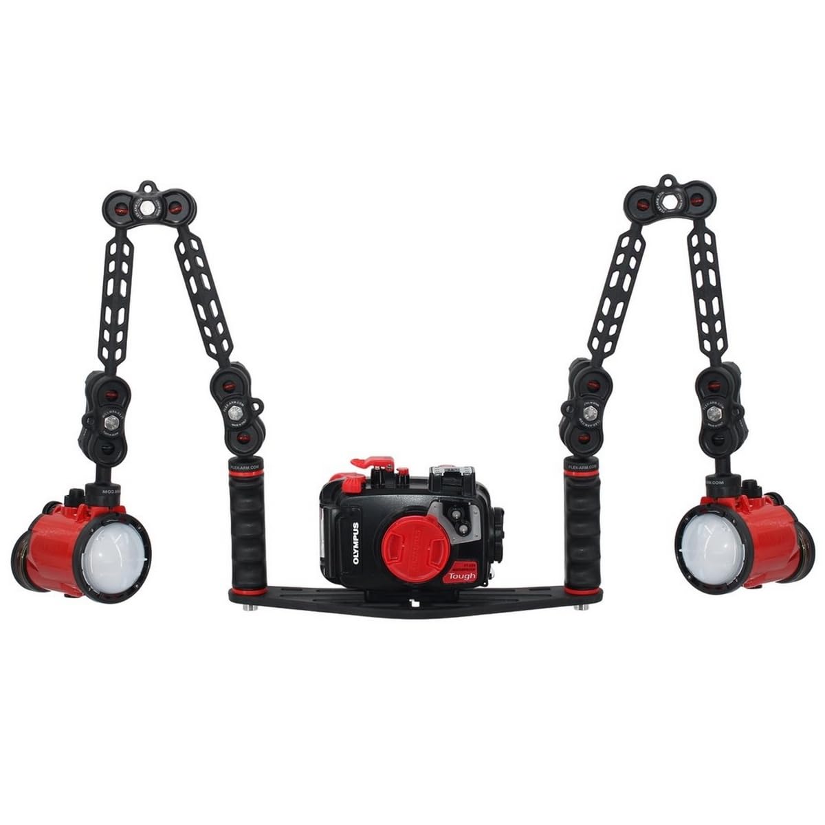 Pletina para Carcasas Submarinas con Doble Puño Bola 25 mm Brazos y con Kit Terminación YS FLEX-ARM ST20216
