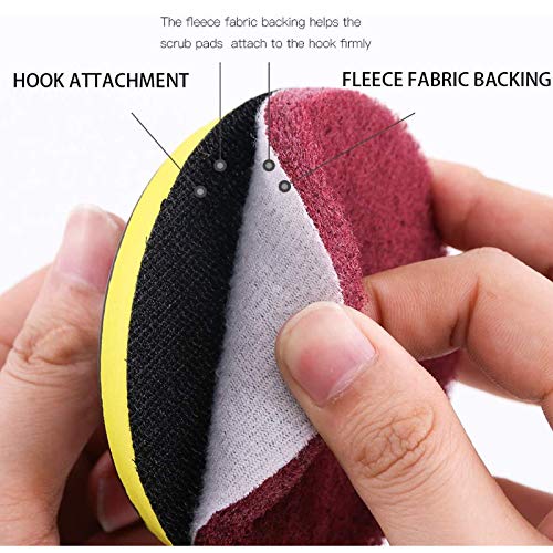 Image of 11Pack 4 Inch Drill Power Brush Tile Scrubber Scouring Pads Cleaning Kit with 4 Inch Disc Pad Holder for Bathroom & Kitchen Cleaning