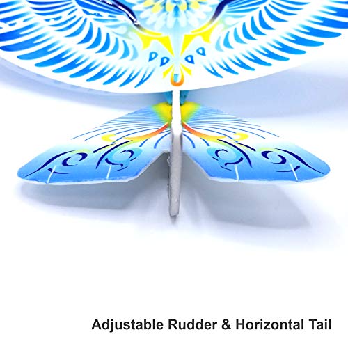 Self Flying Ebird Blue Pigeon - Electronic Flying Bird Drone Toy. Adjust The Rudder To Make The Flapping Wings Bird Fly Forward And Back To You. 3 Flying Models! No Remote Control Needed, Usb Charging #TOP3