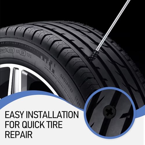 Image of Tire Repair Kit, Rubber Tire Plugs, Vacuum Tire Repair Screws, Puncture Repair Kit for Car, Motorcycle, Truck, ATV, Fast DIY Tire Plug Tool, Self-Service Tire Repair Nails for Flat Tires (60)