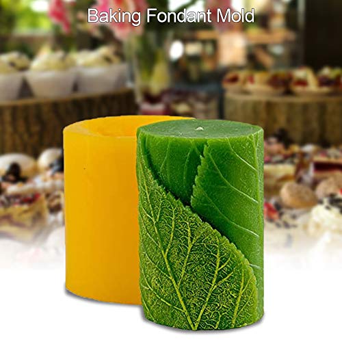 NSXIN 3D Silikon Kerzenform DIY Silikonform Zylinder KerzengieÃform mit Blättern DIY Seifenfarbstoff Modell für die Herstellung von Kerzen, Aromasteinen, Schokolade, Seife – Bild 5