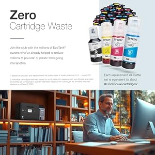 Epson EcoTank ET-4950 Wireless All-in-One Color Supertank Printer with up to 3 Years of Ink Refillable Tanks, Perfect for Home, 18 PPM, 2.4" Colorful Touchscreen, Auto Document Feeder - Black