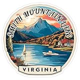Smith Mountain Lake Virginia Sticker 4 Inch Summit Peak Waterfront Wilderness - Waterproof Vinyl Decal for Laptop Water Bottle Car Tumbler - Durable Aesthetic Long-Lasting Stickers for Adults ID44990