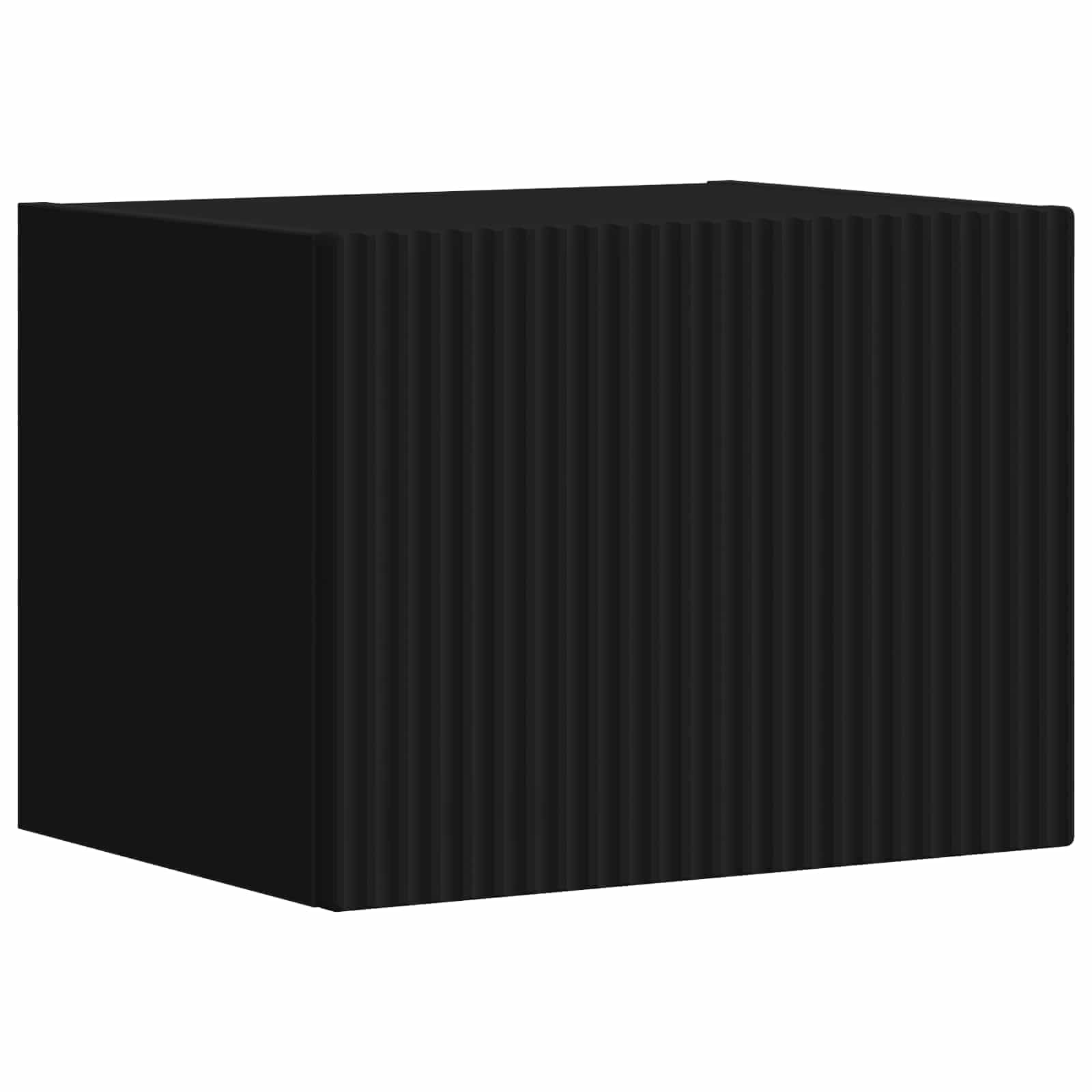 Mobile TV nero da parete, 5 pezzi, con vano portaoggetti, ripiani, cassetti e copertina, mobili multimediali moderni per soggiorno, camera da letto, home theater, console di gioco, soundbar