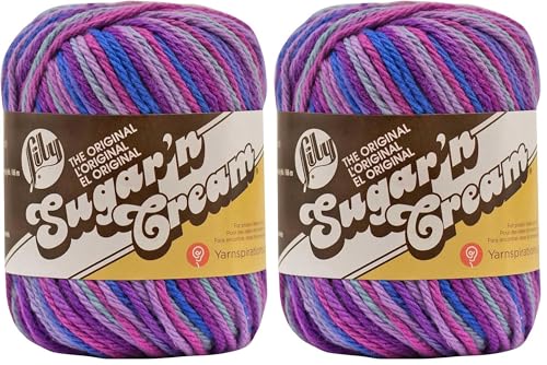 Image of Lily Sugar 'N Cream The Original Ombre Yarn, 2oz, Gauge 4 Medium, 100% Cotton, Jewels - Machine Wash & Dry (Pack of 2)