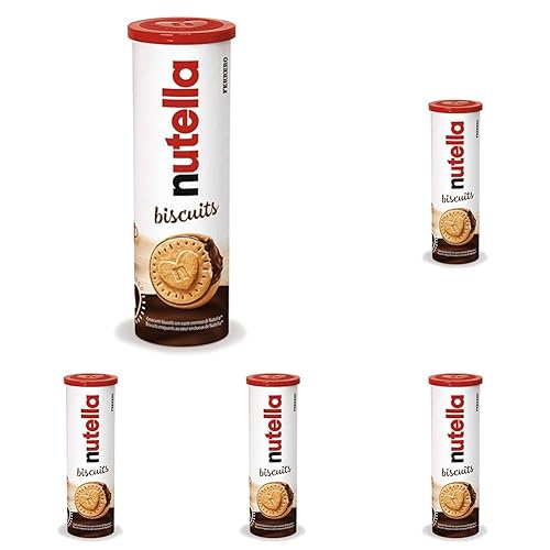 Nutella Biscuits Tubo - Croccanti Biscotti con un Cremoso Ripieno di Nutella, con Farina di Frumento e Zucchero di Canna, Ideali come Colazione, Snack e Merenda, 1 Confezione da 830 gr - 166 g (Confezione da 5)