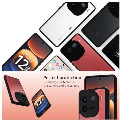 Image of KAPAVER Hybrid Back Cover Case Compatible with iQOO 12 5G (PC+TPU) (Black)