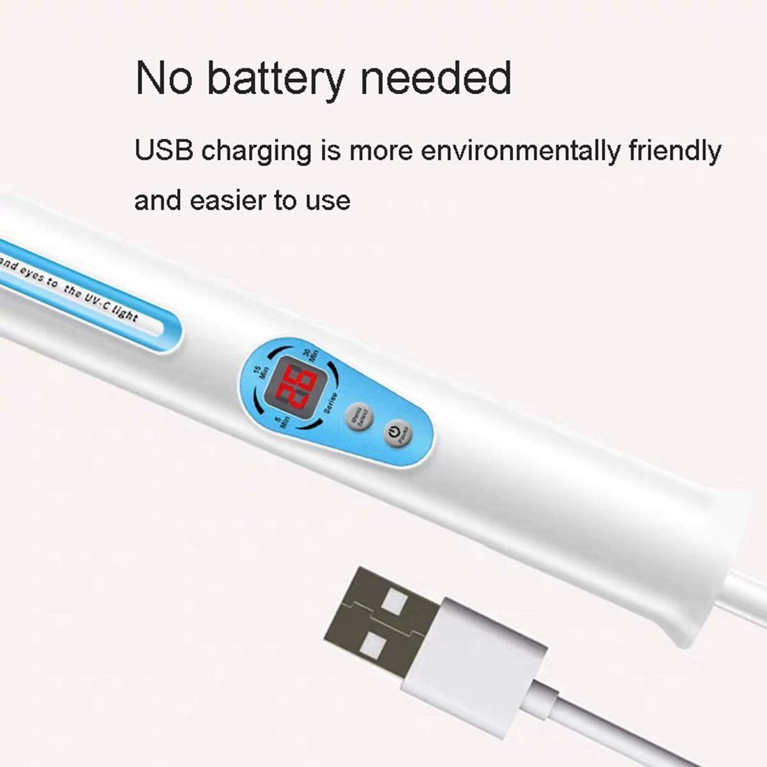 Sterylizatory ultrafioletowe ręczna lampa owadobójcza UV, ładowanie USB przenośna sterylizator ultrafioletowa różdżka pomiar do domu, biura i podróży