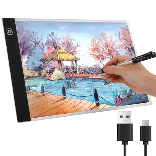 Reviews de Mesas de dibujo más recomendados. 44 JDF3CISH Mesa de Luz de Dibujo A4, Tablero de Luz de Dibujo LED, 3 Modos de Iluminación,con Puerto USB, Tablero de Dibujo Delgado para Copiar, Esbozar, Dibujar, Animación,...
