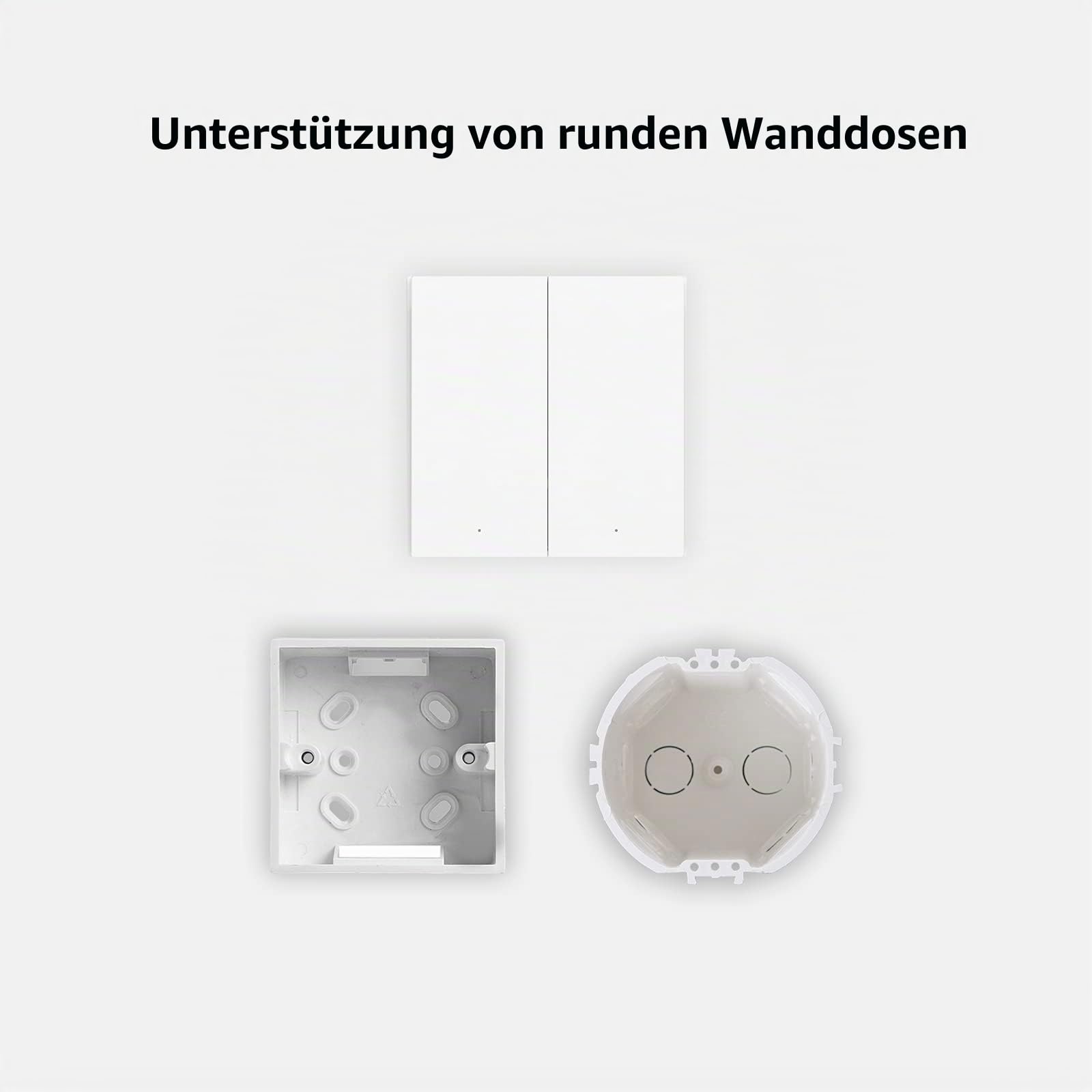 Aqara Smarter Lichtschalter H1 EU (mit Neutralleiter, Doppelwippe), Ausgestattet mit Zigbee 3.0, Aqara Hub, Fernbedienungsschalter, Kompatibel mit Alexa, HomeKit, Google Assistant, IFTTT, weiß