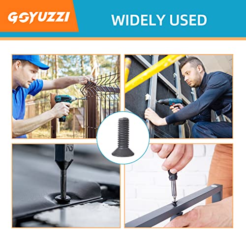 M6 X 20Mm 25Mm 30Mm 35Mm 40Mm Flat Head Socket Cap Screws Countersunk Bolts, 10.9 Grade Alloy Steel, Black Oxide Finish, Fully Threaded, Metric Allen Hex Drive, Assortment Kit 50Pcs #TOP4