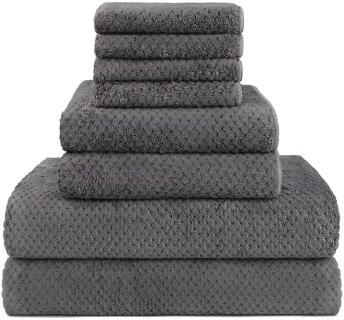 HOMEXCEL 8 Piece Bath Towel Set, Microfiber Bathroom Towel - 2 Ba...