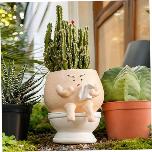 Jardinière de toilettes en résine premium au design expressif soigné